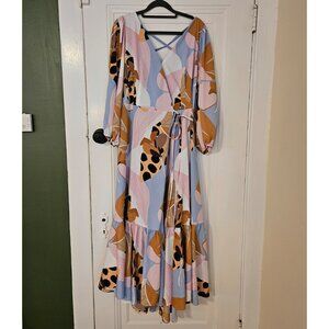 Anthropologie Hutch Bloom Wrap Midi Dress Size 1X